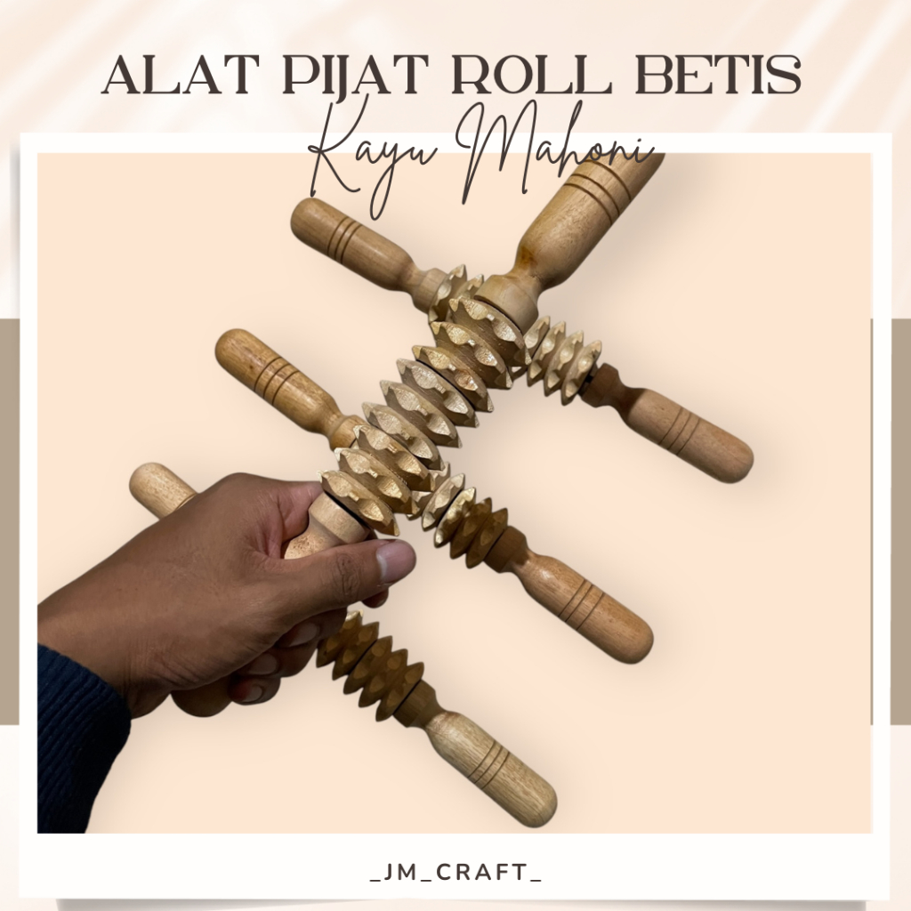 [JM Craft] Alat Pijat dan Terapi Kayu Roll Betis - Alat Pijat Kayu Roll Betis Paha dan Punggung