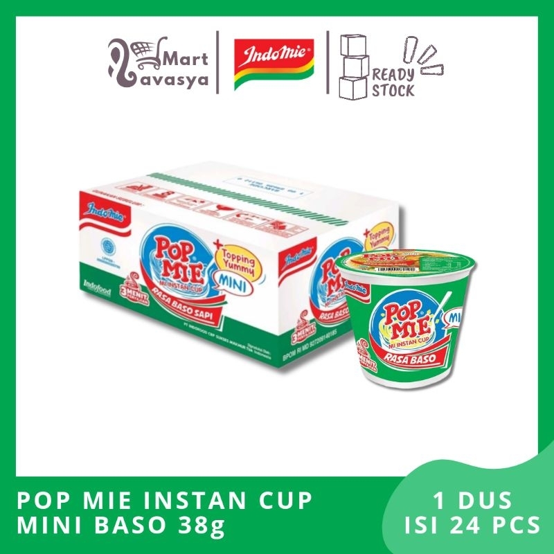 

POP MIE INSTAN CUP MINI BASO 38g - 1 DUS ISI 24 PCS - KOTA BANDUNG - LAVASYA MART