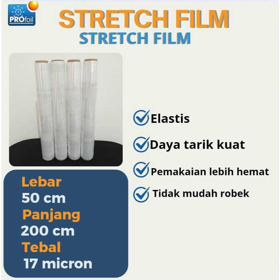 Plastik Wraping | Stretch Film 50 CM X 200 M | Plastik Bening | Tangan Pertama Pabrik | BC
