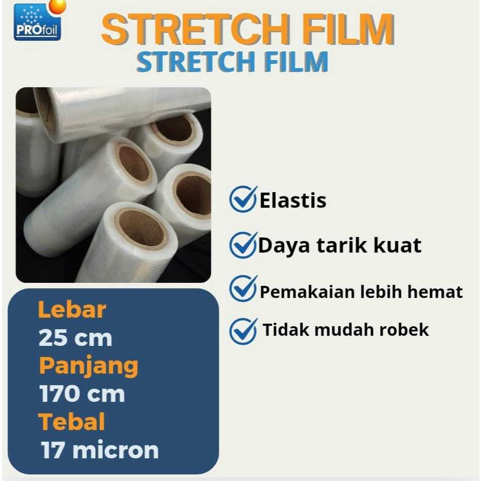Plastik Wraping | Stretch Film 25 CM X 170 M | Plastik Bening | Tangan Pertama Pabrik | BC