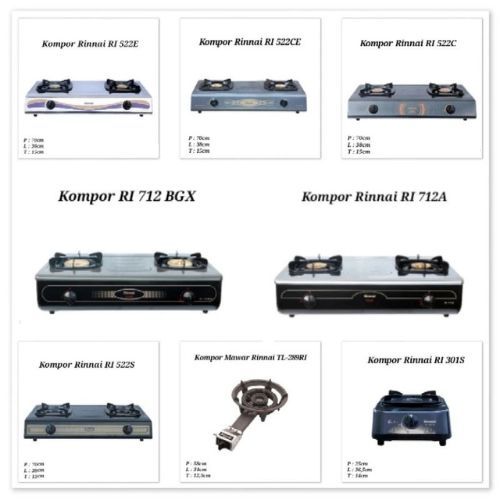 Kompor Gas RINNAI Series 2 Tungku/1 Tungku/Kompor Mawar