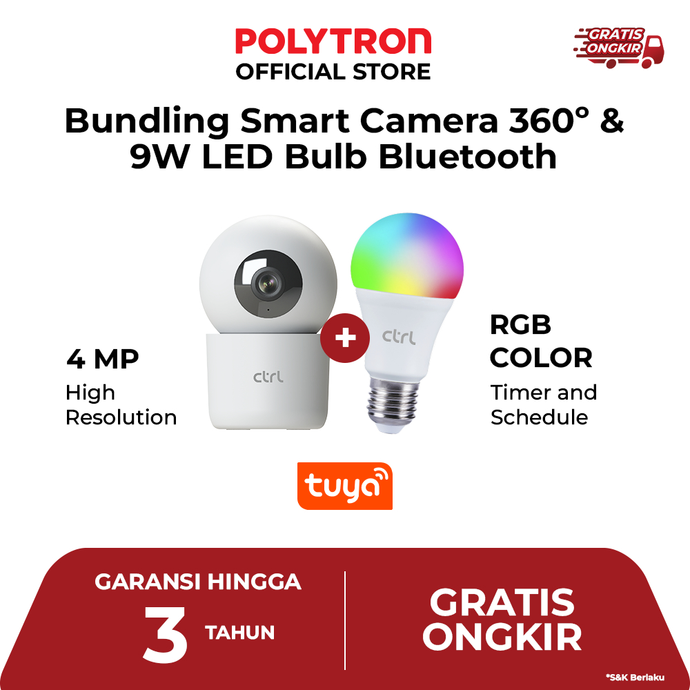 CTRL PAKET IPCAM TUYA INDOOR PT WZ4 4MP + BULB