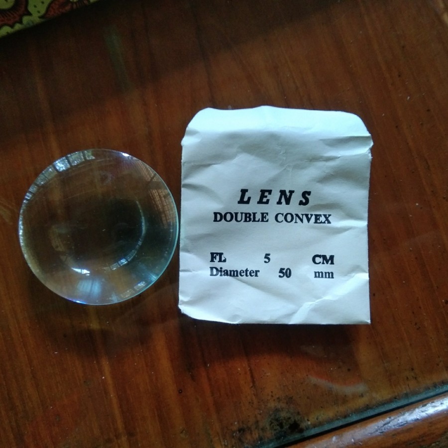 Lensa Cembung Cembung 2 sisi fokus lensa 5cm