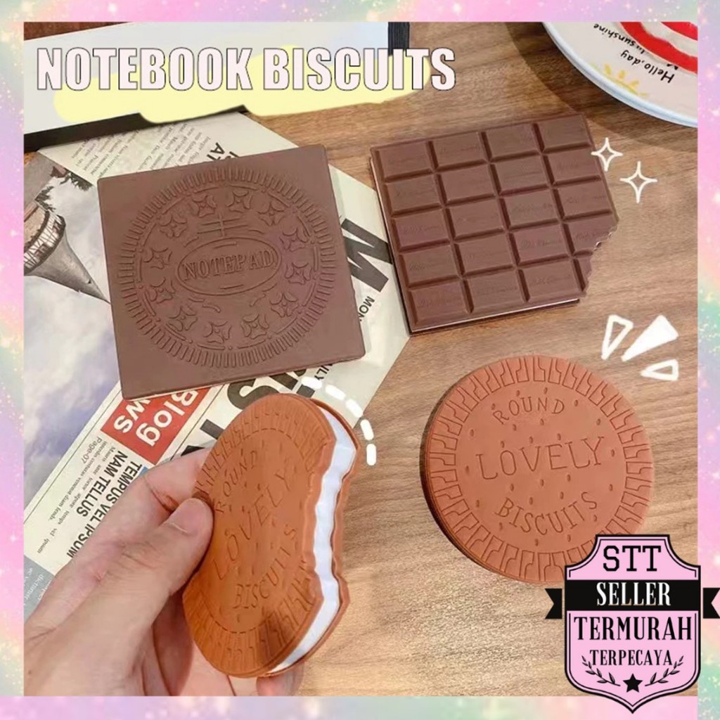 

STT Notebook Buku Mini Note 3D Motif Coklat Biscuit Lucu Isi 80 Lembar Buku catatan Notes Memo Bentuk Cookie Chocolate Aroma Wangi Buku Catatan Kecil Alat Tulis Sekolah Kantor