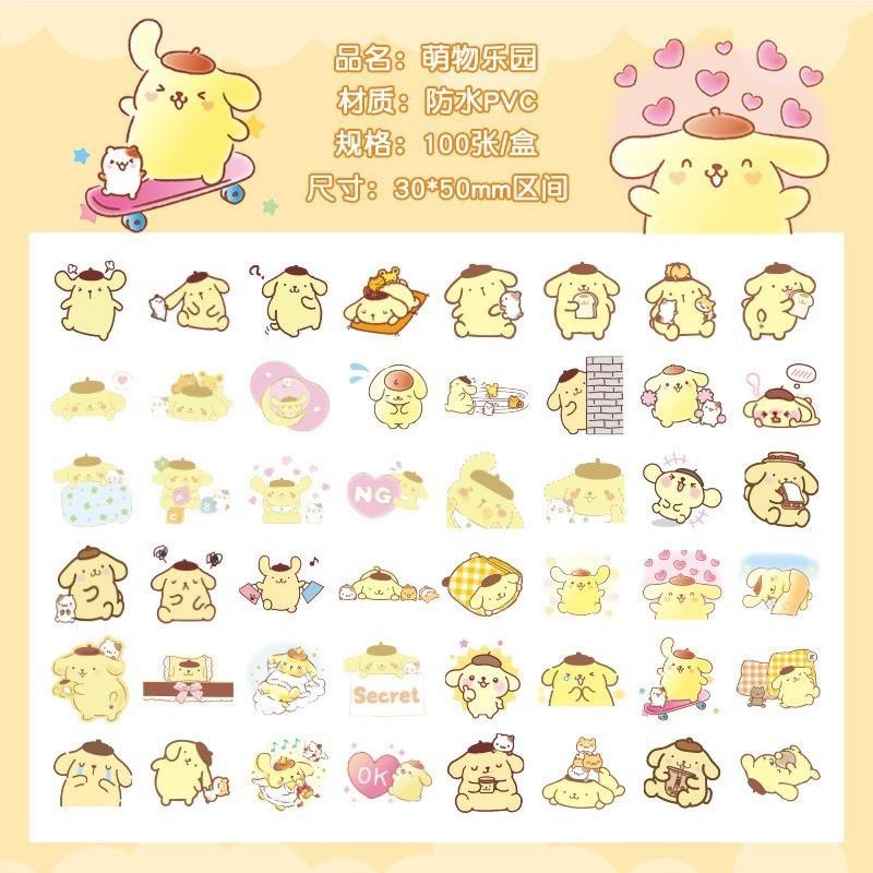 

Sticker Sanrio 100 Lembar Tahan Air Deco POMPOMPURIN