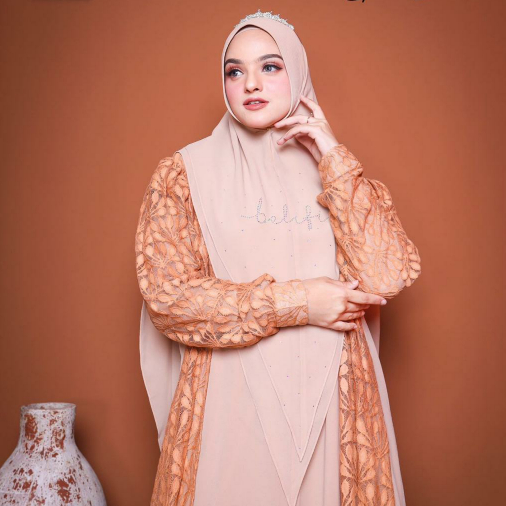Abaya Lebaran Haji | Abaya Polos Set Khimar dan Cardigan Mewah Saudi Turkey All Color - YALINA