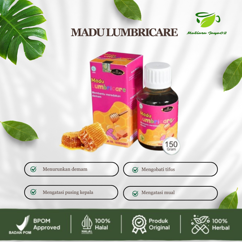 

MADU LUMBRICARE Penurun Panas Mual Demam Tifus Binasyifa Herbal