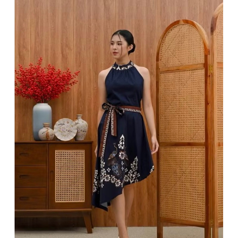 Dres Batik Wanita Dress Batik Wanita Katun Motif Elegan Model 254JM Adem dan Stylish Katun 254JM - A