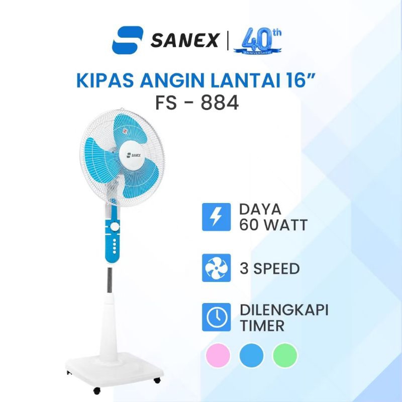 kipas angin berdiri sanex 16 inch, stand fan sanex 16inch