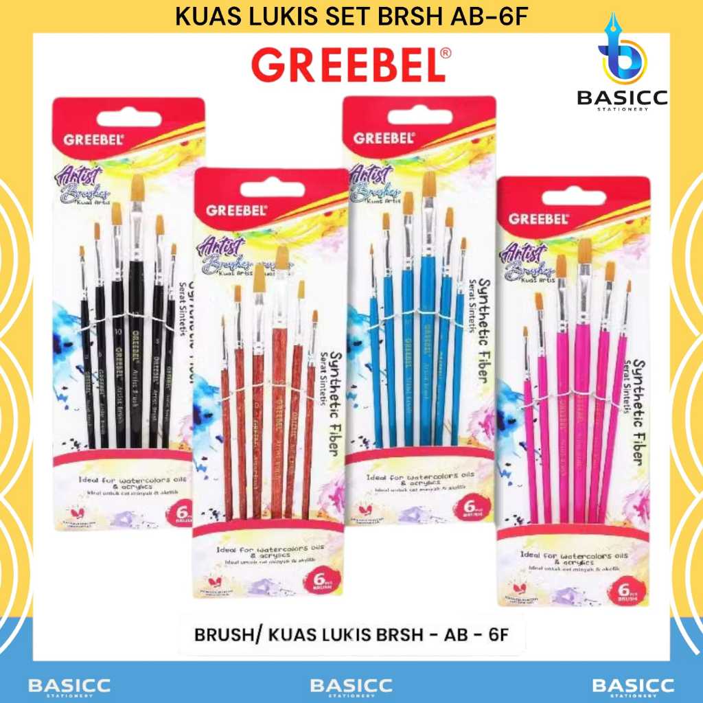 

Greebel Kuas Melukis Brush Paint Set AB-6F | @ 1 Set