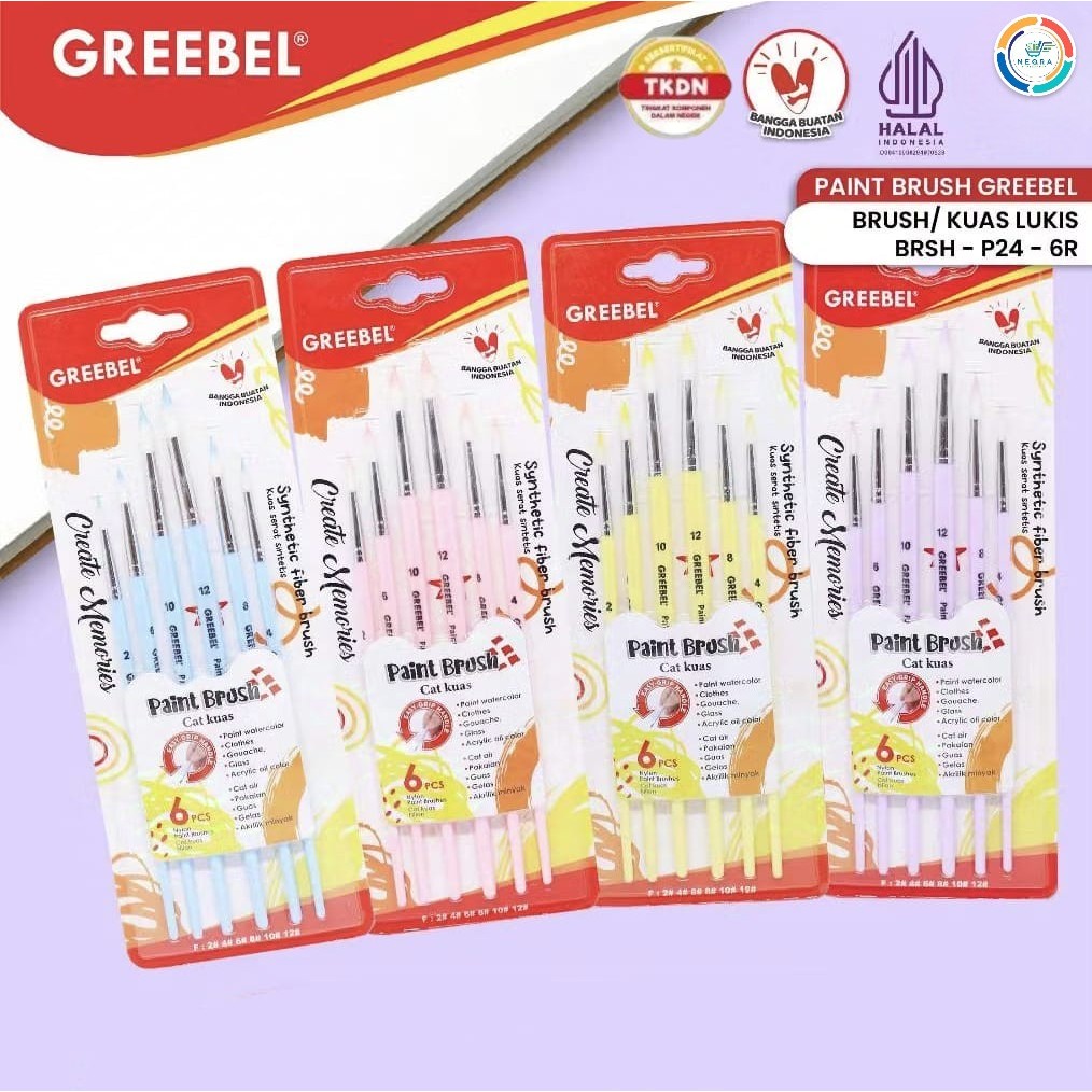 

Greebel Kuas Lukis Brush Paint Set BRSH-P24-6R