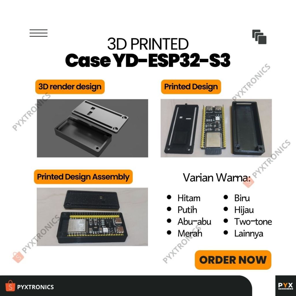 Casing YD-ESP32-S3 3D Printed Enclosure Case ESP32S3