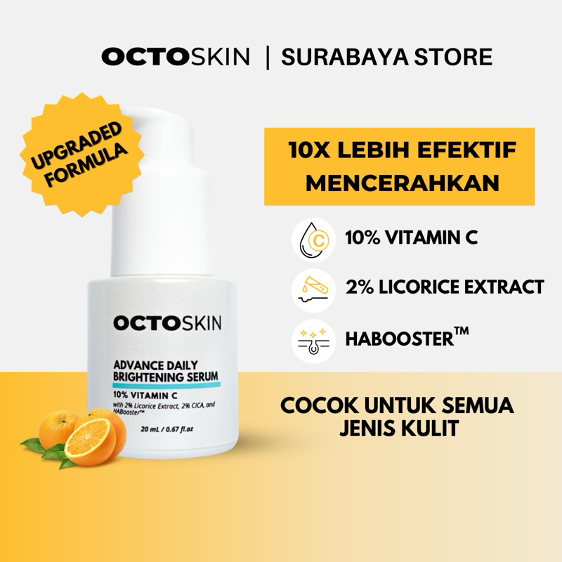 ( Ready )  OCTOSKIN Brightening Booster Serum 20ml - Serum Pencerah Pria Dengan Kandungan 8% Pure Vi