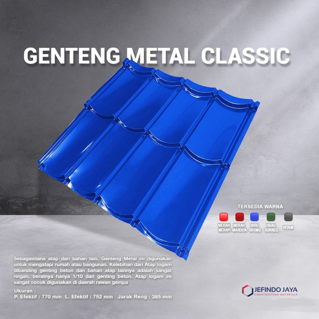 GENTENG METAL TYPE CLASSIC - GENTENG METAL 2 SUSUN