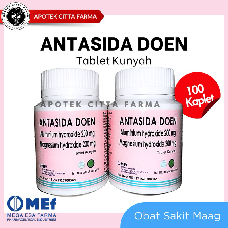 Antasida Doen Mef Per 1 Pot @ 100 Tablet - Obat Sakit Maag
