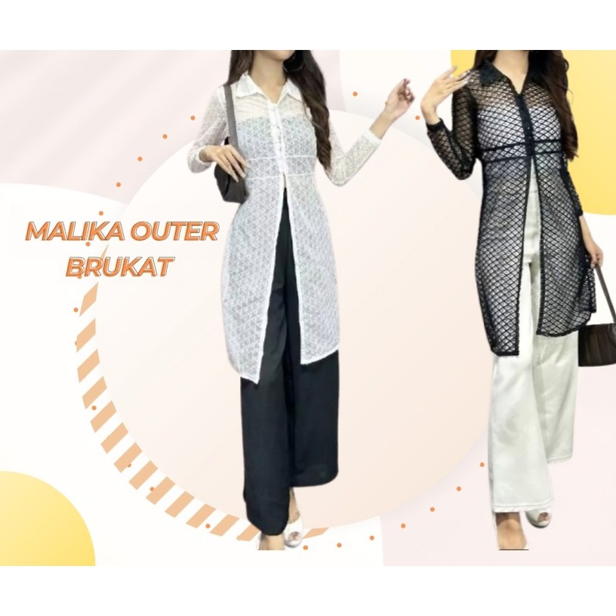 MYSHA - MALIKA OUTER BRUKAT / OUTER CARDIGAN PANJANG WANITA / OUTER BRUKAT