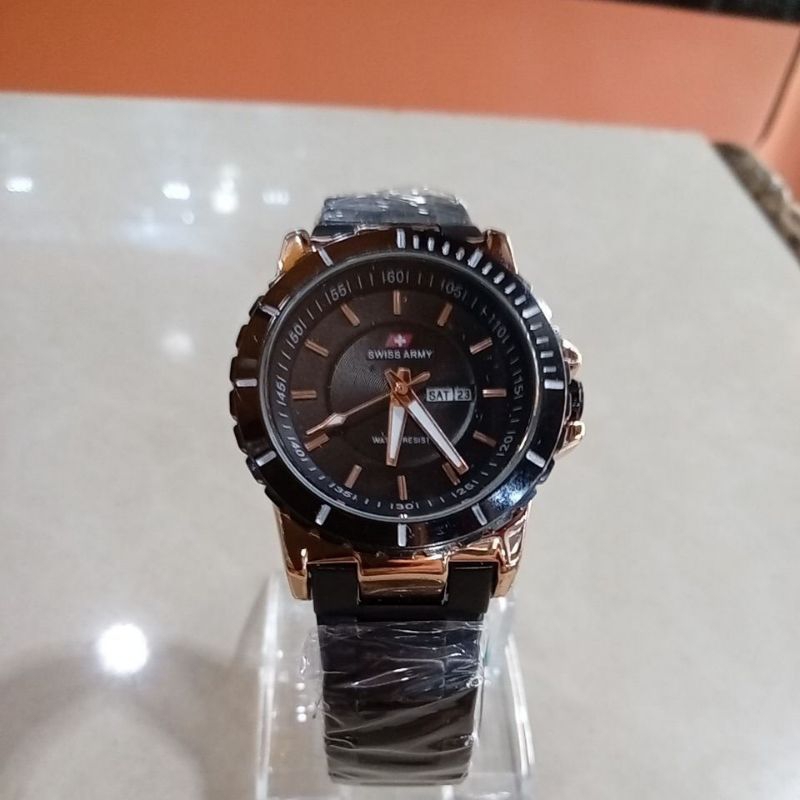 Jam Tangan SWISS ARMY Original Water Resistant Tali Rantai Simpel Elegan ea gaess