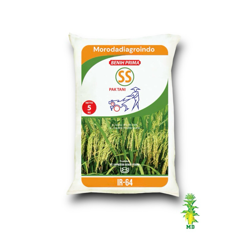 Benih padi unggul IR-64 JUMBO PAK TANI kemasan 5kg, by PT. Saprotan benih utama