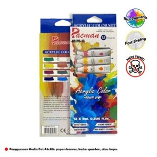 

Cat Lukis Akrilix / Cat Acrylic Colour Kanvas 9ml ( 12 Warna x 9 ml )