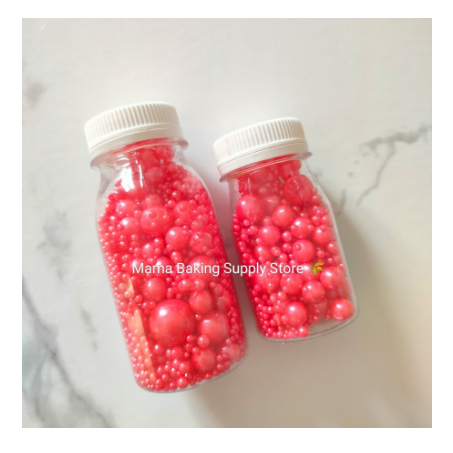 

Edible Sprinkle MIX PEARL RED Mutiara Merah Topping Decor -+100g