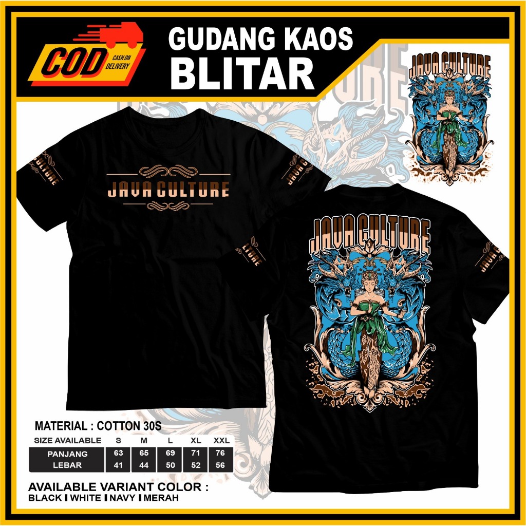 Baju big size dewasa JAVA CULTURE Kaos katun murah meriah atasan laki laki perempuan lengan pendek t