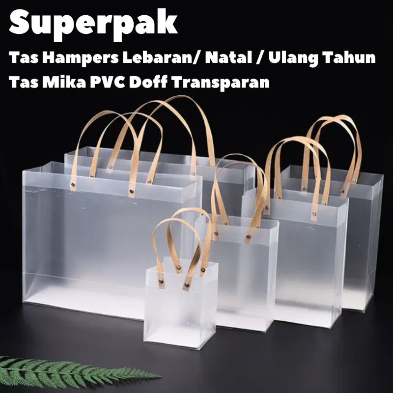 

[ GROSIR PER 10 PCS ] Tas Mika Doff Transparan Uk 23x13x20 Hampers Goodie Bag Premium