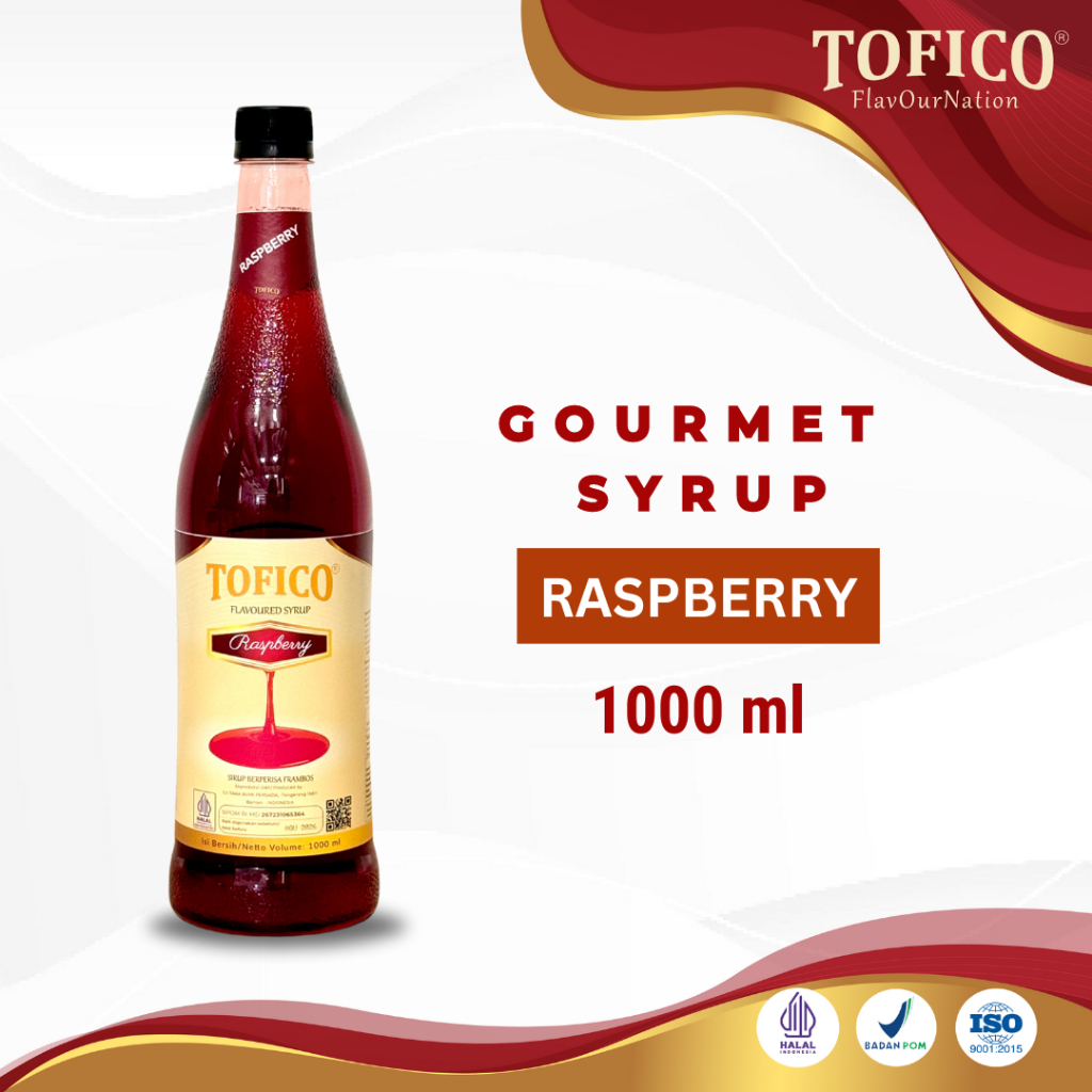 

Syrup Raspbbery Tofico / Sirup Rasa Raspbbery Premium 1 Liter / Tofico Syrup Official