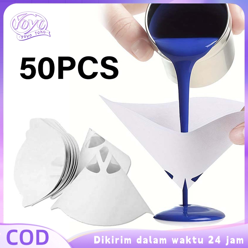 50pcs Penyaring Cat Kertas Saringan Cat Saringan Cat Kertas Nylon Kertas Saring Cat 100u Micron