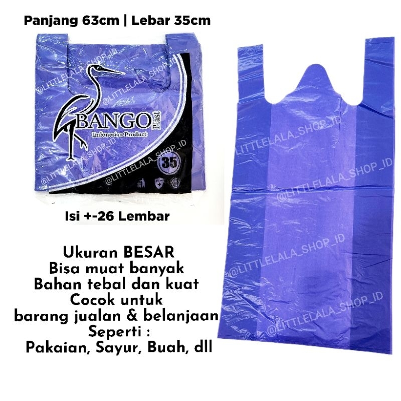 Kantong belanja Ungu Jumbo 63cmx35cm shopping bag/plastik bag kantong kresek warna ungu tas belanja 