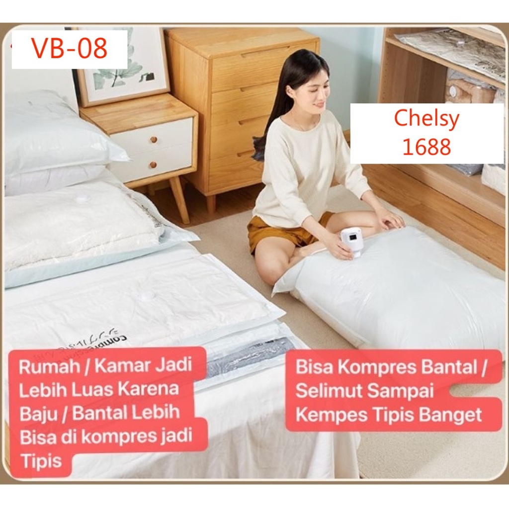 VB-08 plastik vacum baju sprei bedcover selimut plastik vacumm bag