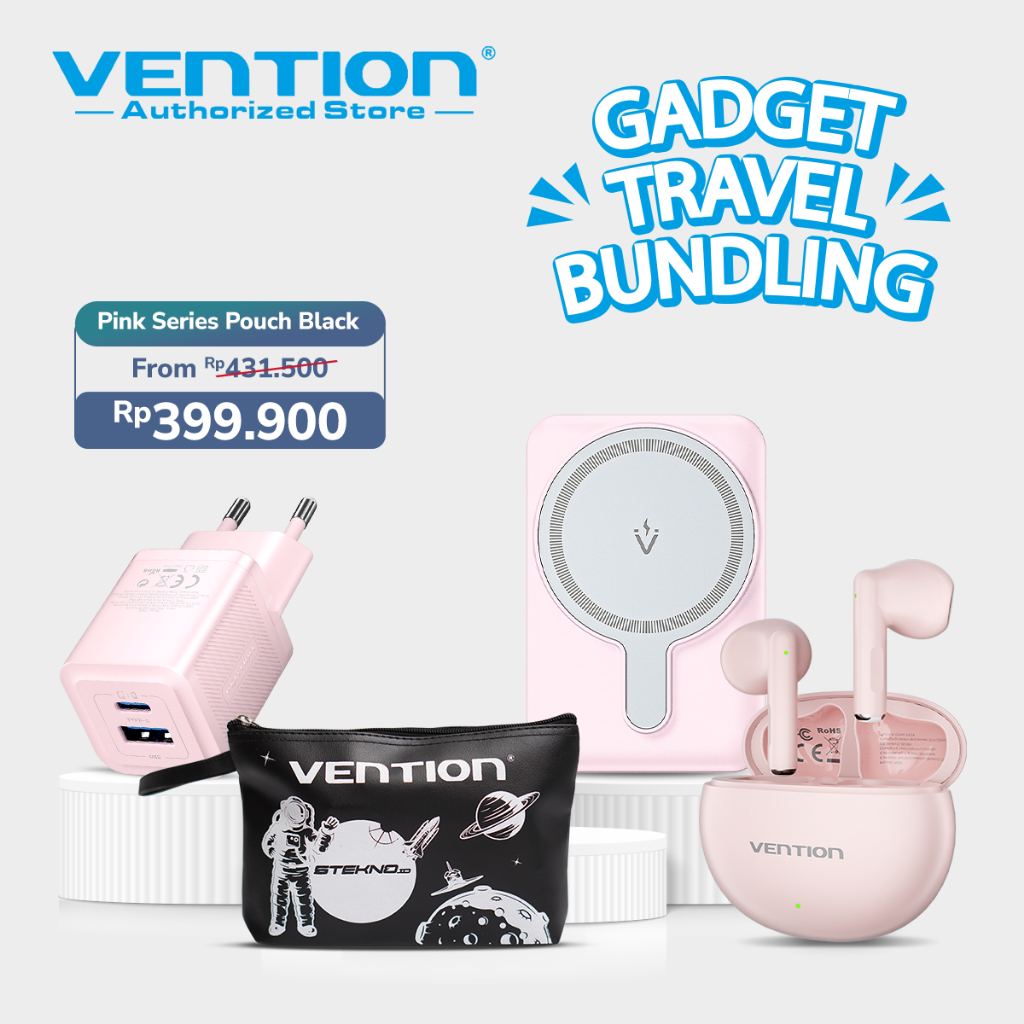 Vention Bundling Travel Gadget Powerbank TWS Adaptor Charger Kit