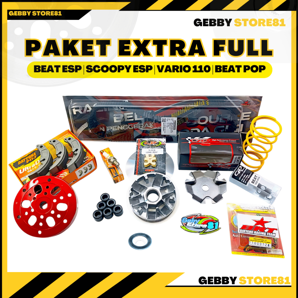 Paket Kirian CVT Extra Full Upgrade CVT Pulley Set Beat Esp Scoopy Esp Vario 110 Fi Esp Beat Pop