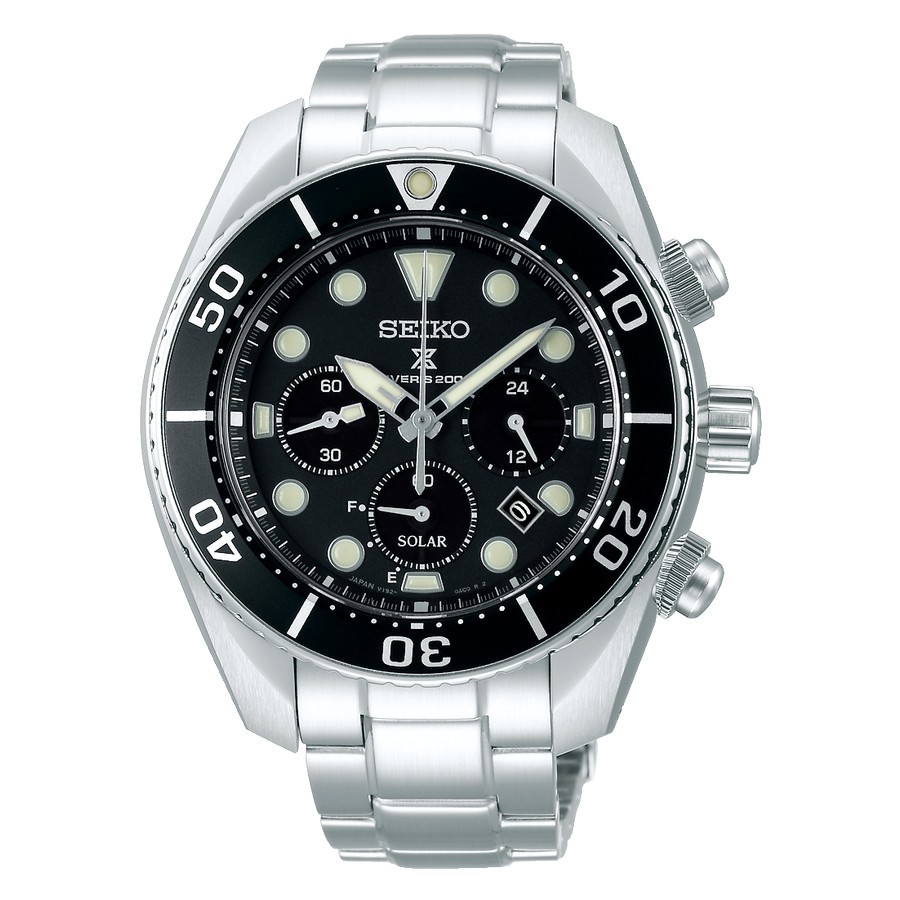 Seiko Prospex SSC757J1 Sumo Solar Chronograph Black Dial Stainless Steel - Jam Tangan Seiko