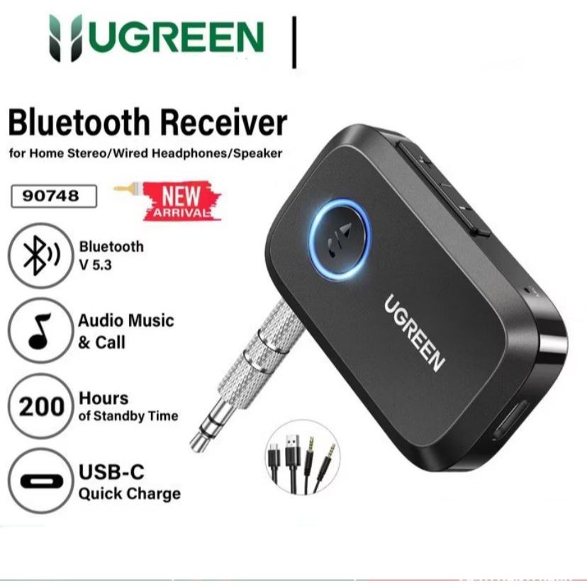UGREEN Car Bluetooth 5.3 Audio Receiver With Audio & Mic 90748