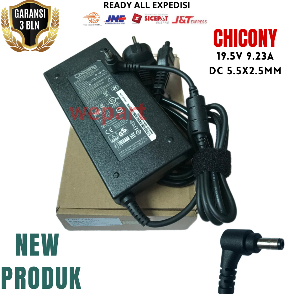 Adaptor Charger Casan Laptop CHICONY 19.5V 9.23A Dc 5.5x2.5mm 180Watt