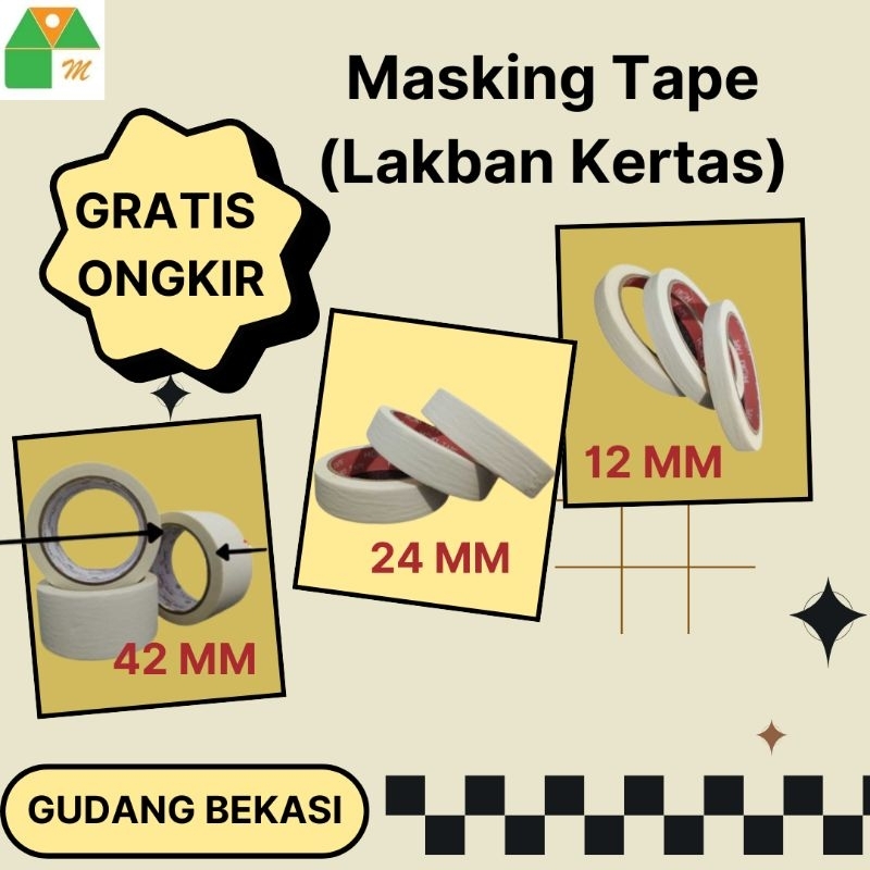 

Lakban Kertas Putih 48mm x 21 meter Full ~~ Ukuran Asli Buka BC "Hoki" Solatip Isolasi Isolatif