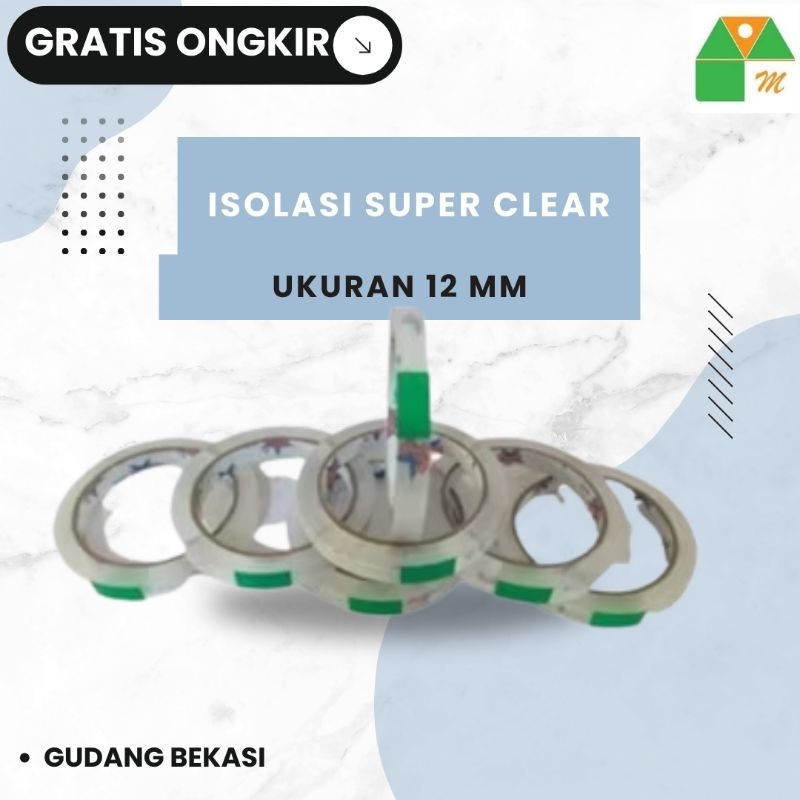 

Solatip Super Clear HOKI 888 tape 12 mm x 90 Yard Bening Terang Lakban Isolasi Isolatif Selotip