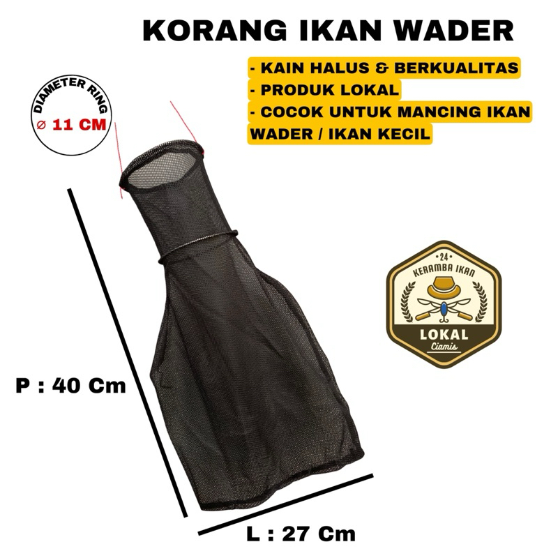 KORANG IKAN WADER 40 CM RING 2| KOJA IKAN KAIN HALUS | KORANG PANCING  | BUBU IKAN | KERAMBA IKAN | 