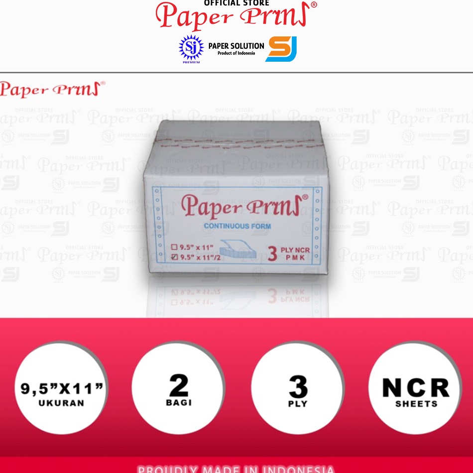 

ik Murah Banget Paperpryns Kertas Continuous Form 3PLY NCR PRS 95 x 112 Bagi 2 Z52