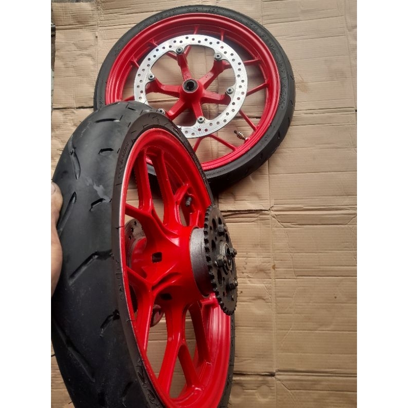 veleg racing sonic 150 / satria fu /supra x 125 full set + ban tinggal pake