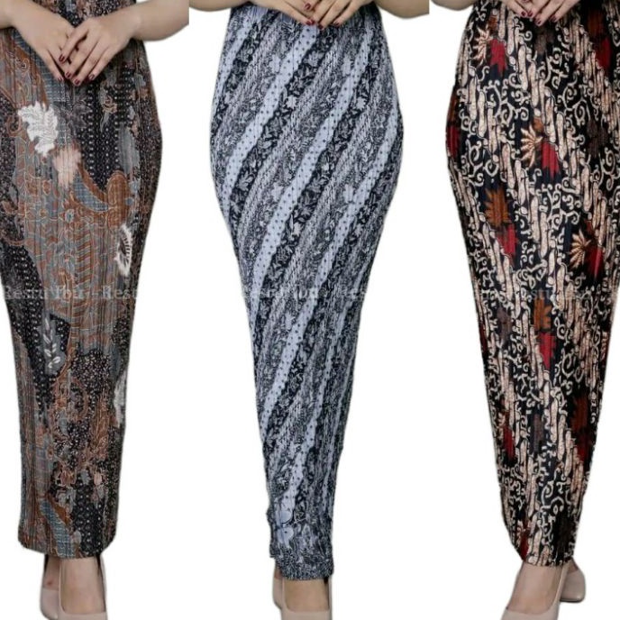 Langka Rok Plisket KENANGA  Rok Kebaya  Setelan Kebaya  Rok Rampel Motif Batik  Rok Rumbai  Rok lili