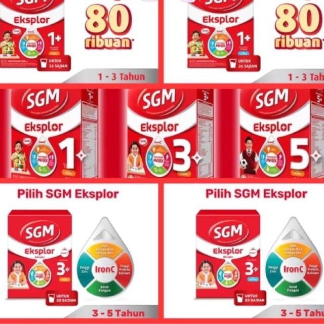 

SGM Eksplor 1+ 3+ 5+ Madu Vanila Coklat 900gr Susu SGM