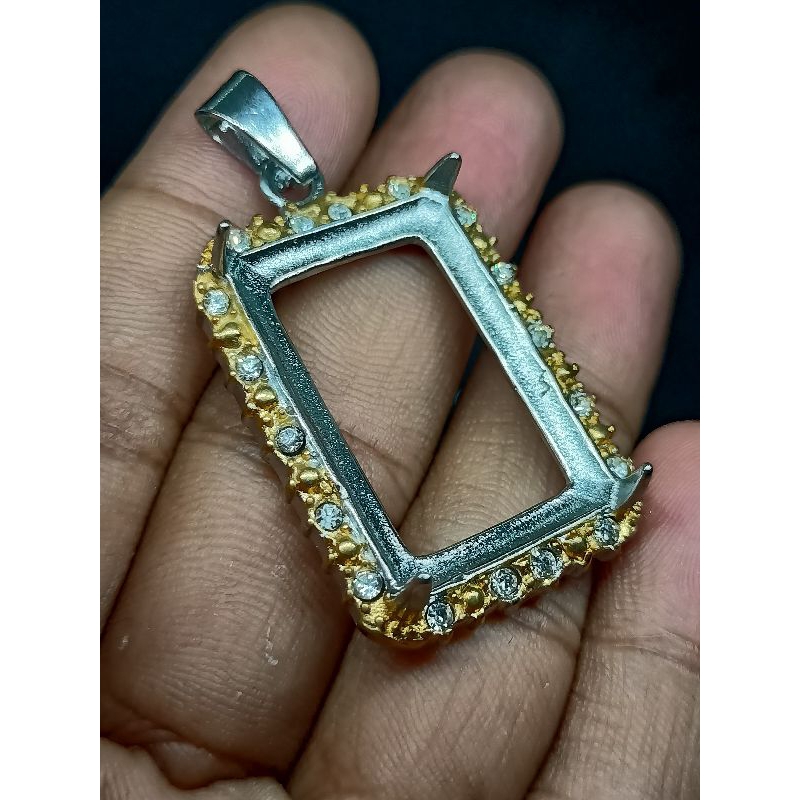 Liontin Bandul Batu Akik , Titanium , Model Kotak