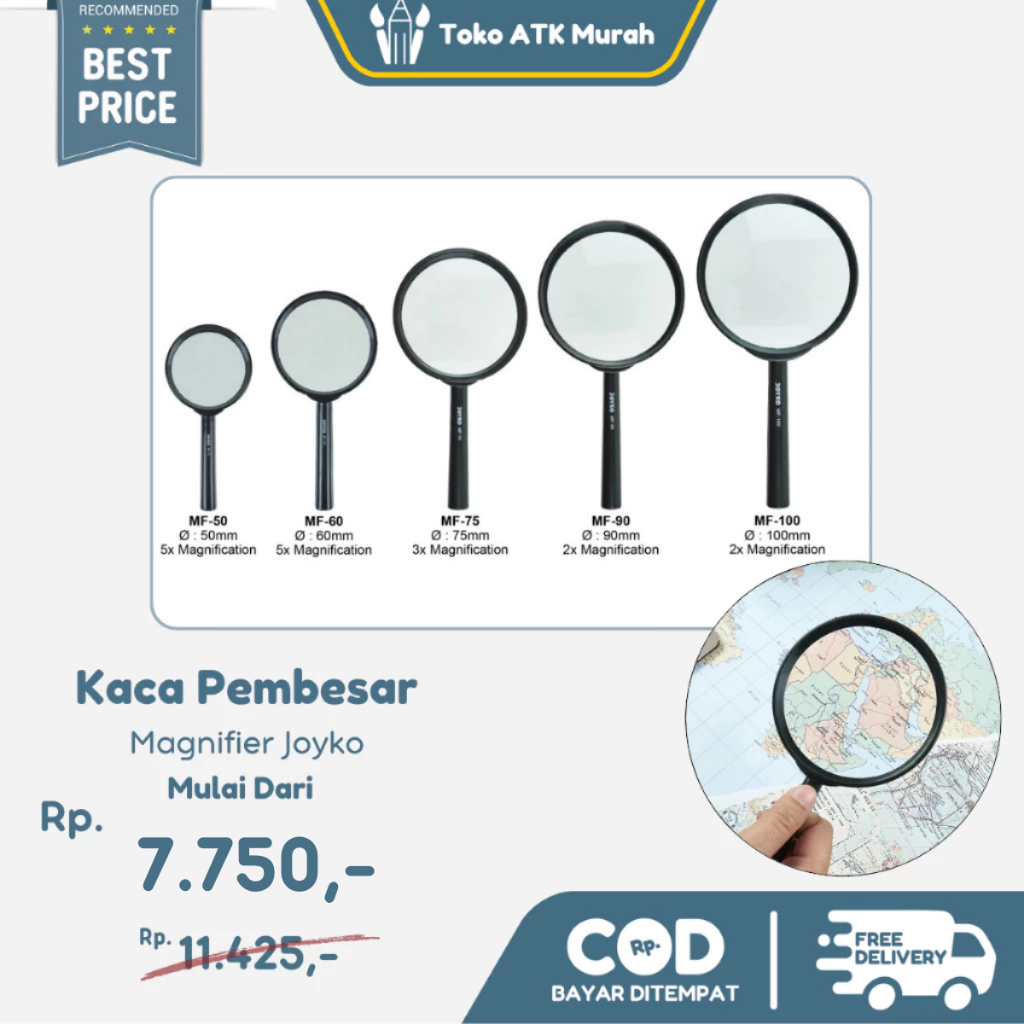 

Magnifier Joyko MF 50 / 60 / 75 / 90 / 100 - Kaca Pembesar / Magnifying Glass