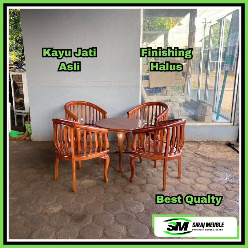 Set Kursi Teras Jati Betawi Minimalis Kayu Jati Kursi Teras Rumah