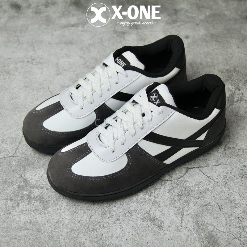 Sepatu Sneakers Casual Suede Cowok | X-ONE Footwear "Specta Putih"