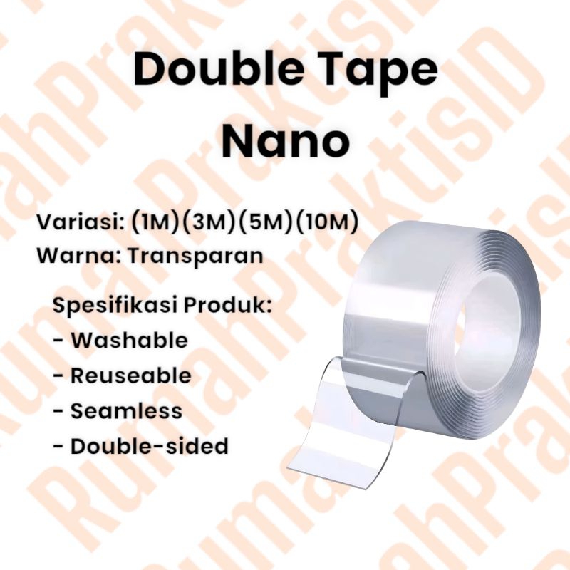 [1M,3M,5M,10M] Double Tape Nano / Lem Ajaib Double Tape / Lem Double Tape Super Kuat