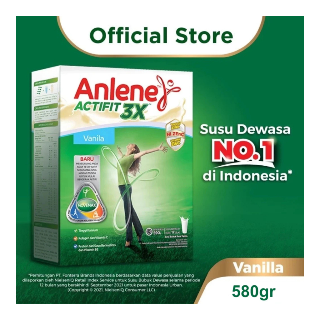 

Anlene Actifit 3X Susu Bubuk Dewasa 580g