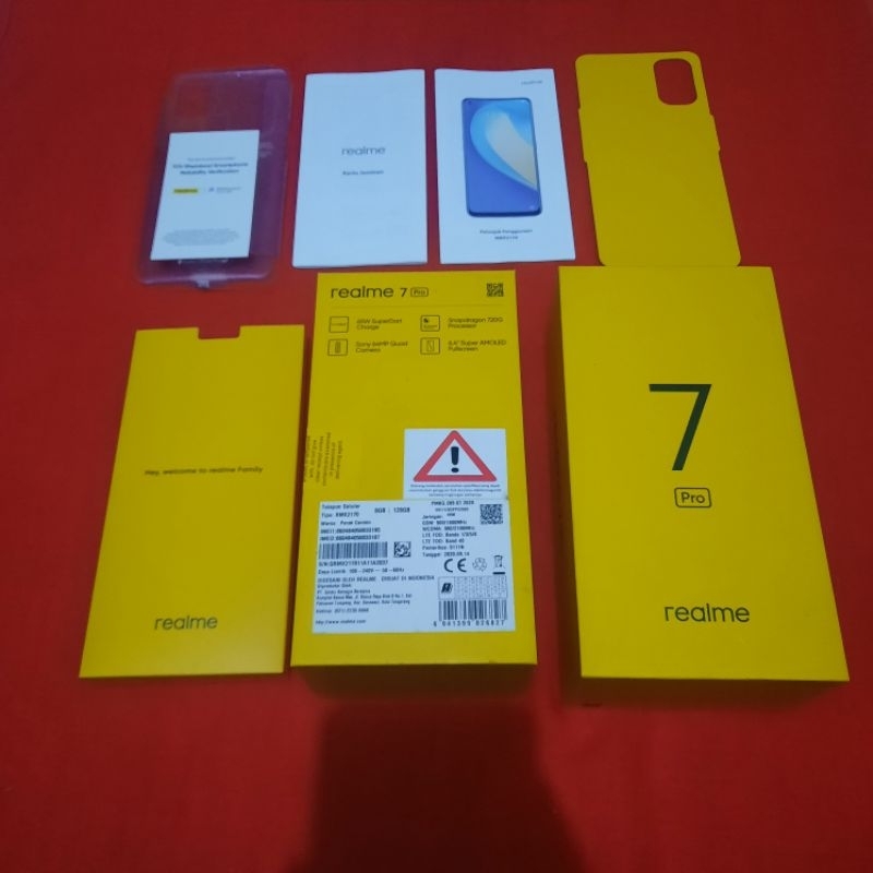 dus box realme 7 pro original 100% copotan lengkap manual book