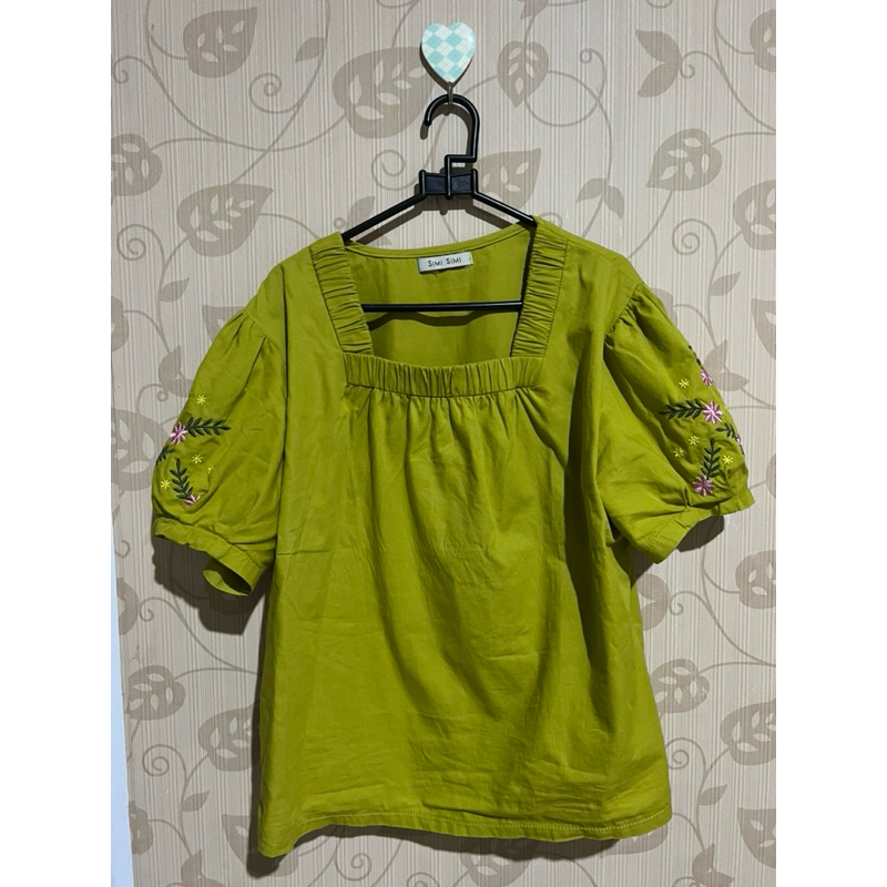 Atasan Katun Wanita Merk Simi” Hijau Lime